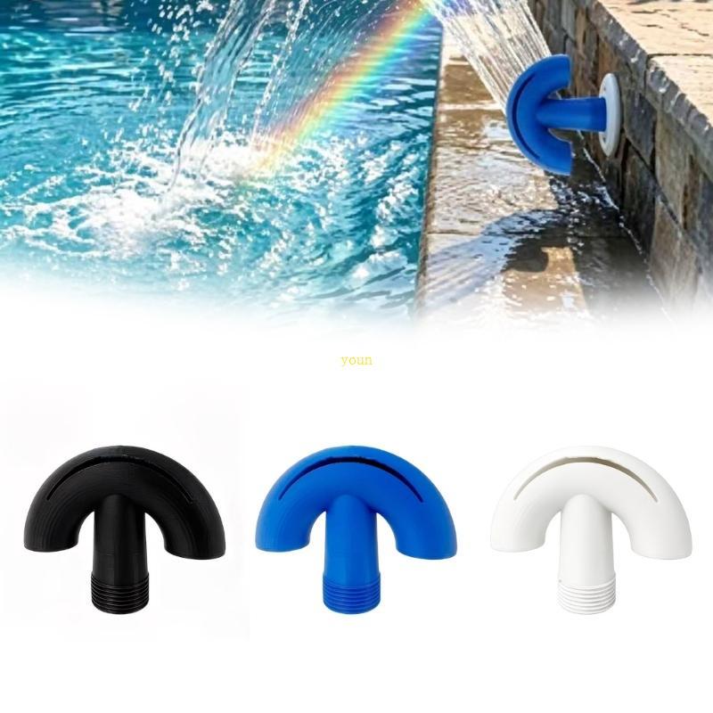 Youn สระว่ายน้ํา Fountains Sprayer สําหรับ Backyard Pools 3 4 นิ้วพัดลมน้ําตกหัวฉีดเกลียวสําหรับกลาง