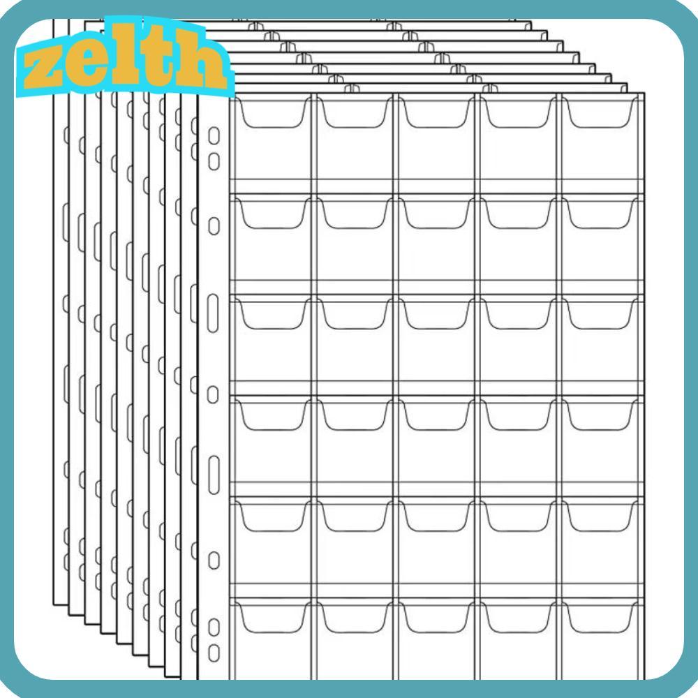 ZELTH หน้าเครื่องผูกเหรียญ, 12/20/30/42 กระเป๋าเปลี่ยนเหรียญหน้า,ฝุ่น PVC โปร่งใสภายในหน้าป้ายป้องกันสําหรับเหรียญและป้าย