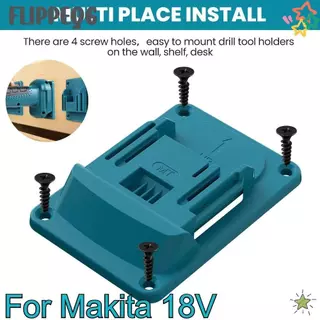 FLIPPEQ6 ที่วางเครื่องมือไฟฟ้า, ขายึดแบตเตอรี่ติดผนังทนต่อการสึกหรอแบบติดผนัง, ฐานแบตเตอรี่ที่ทนทานใช้งานง่ายสําหรับ Makita 18V