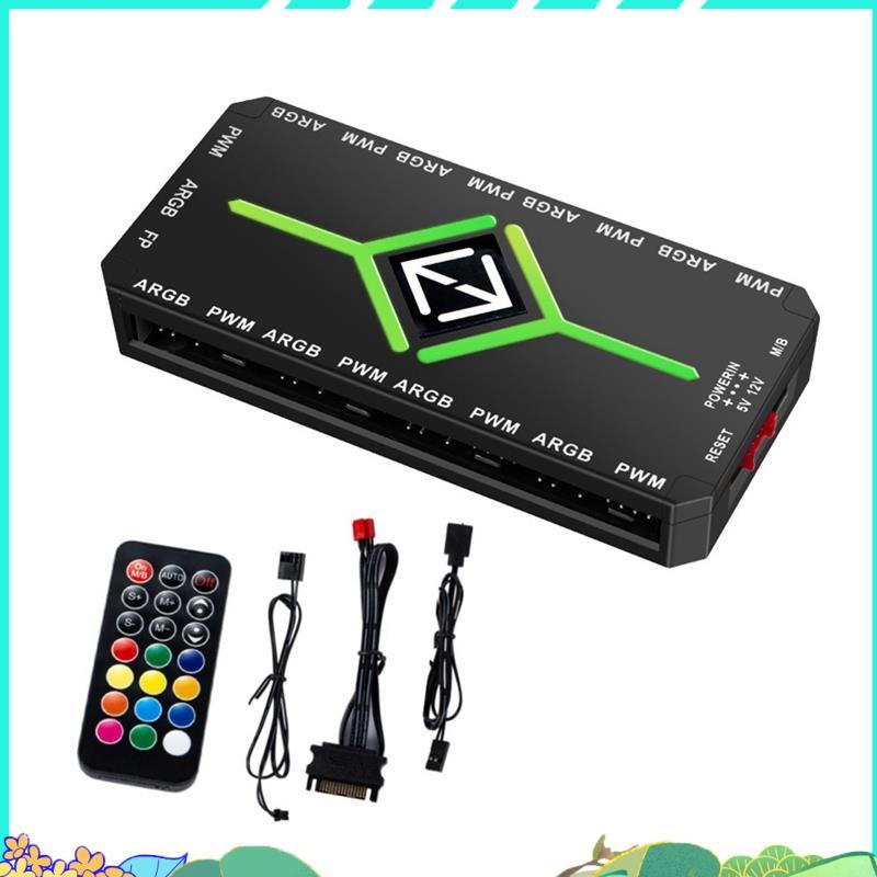 5V 3 Pin ARGB Controller Cooling 4 Pin PWM พัดลม Hub PWM ARGB พัดลม Hub สําหรับ 5V แอดเดรส ARGB คอมพ