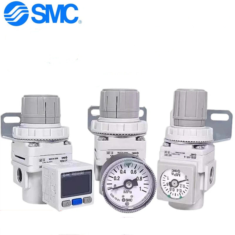 SMC วาล์วลดความดัน AR20-02-BG-B/30-03BE-A/AR40K-04-NB Air Source วาล์วหมุนเวียนความดันโปรเซสเซอร์
