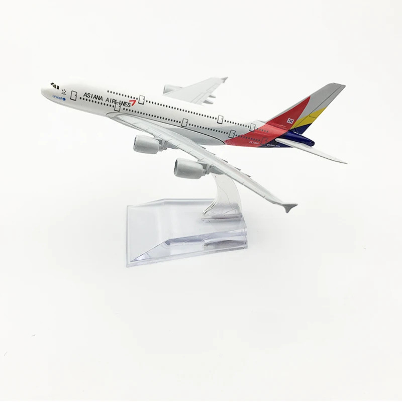 JASON TUTU 16 ซม.Asiana Airlines Airbus A380 เครื่องบินรุ่นเครื่องบินDiecast เครื่องบินโลหะรวบรวมของ