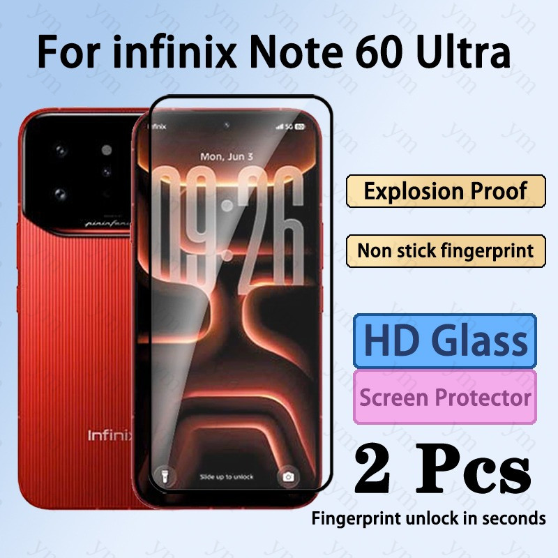 2 ชิ้น infinix Note 60 Ultra กระจกนิรภัยป้องกันหน้าจอสําหรับ infinix Hot Note 60 60i 50 สมาร์ท 10 9 8 Pro Plus 4G 5G แก้วป้องกันฟิล์ม