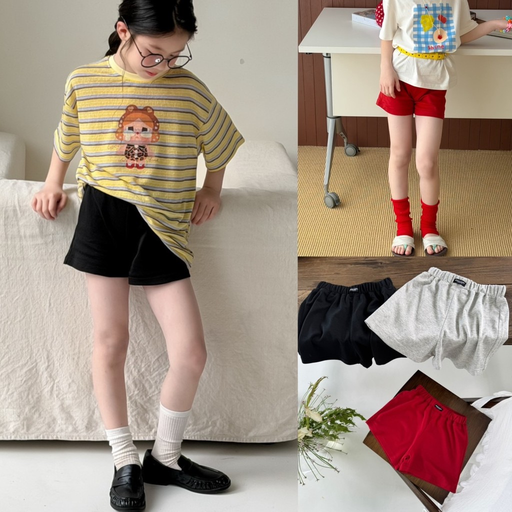 PRETTY BABY กางเกงเด็ก กางเกงขาสั้น สไตล์เกาหลี แฟชั่นเด็ก (2237)
