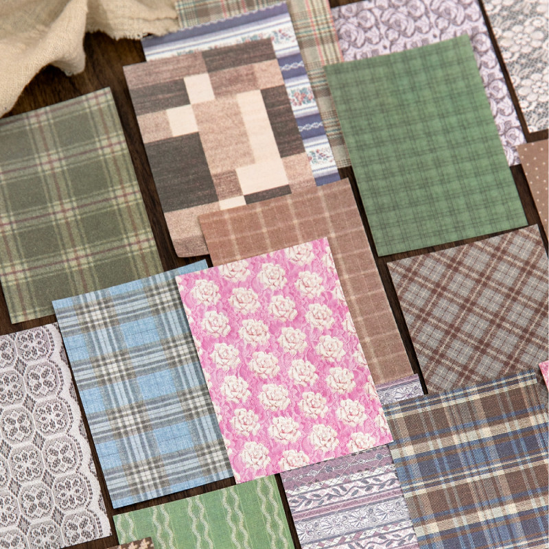 QOUZMO 100PCS Vintage ผ้าสมุดภาพกระดาษเย็บห้อง Themed กระดาษสําหรับ Junk Journal Scrapbooking อัลบั้ม DIY ตกแต่ง, ตัวอักษรจากชุดห้องเย็บผ้า