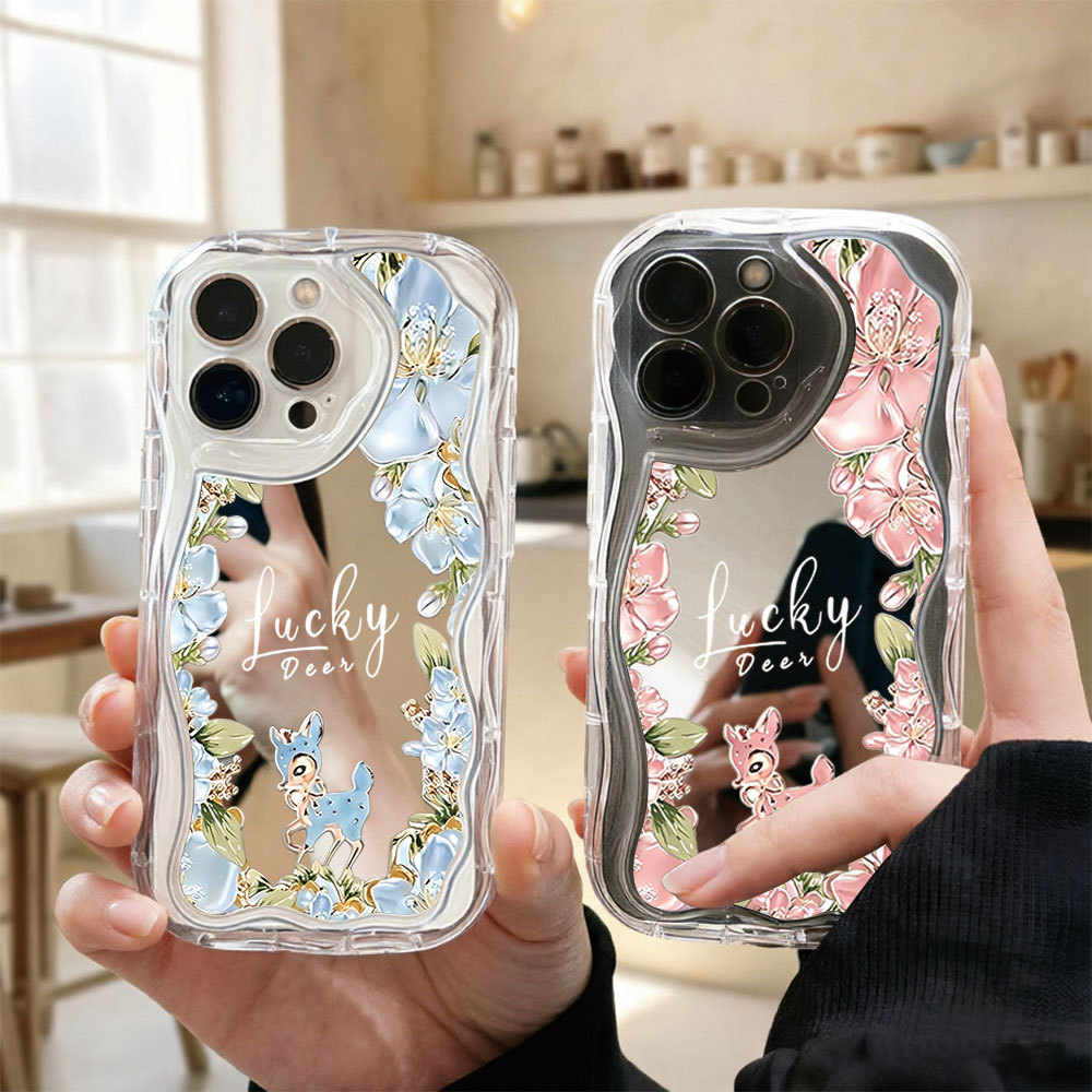 See Through Cream Case กระจกสะท้อนแสง Fun Character Style Infinix Smart 10 Note 50 Pro Note 50S Hot 