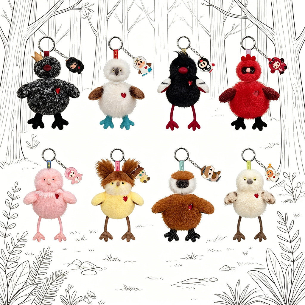P POPMART Dear Birds Series จี้กลิ่นหอม Mystery Box อุปกรณ์ต่อพ่วงของขวัญเล่นอินเทรนด์