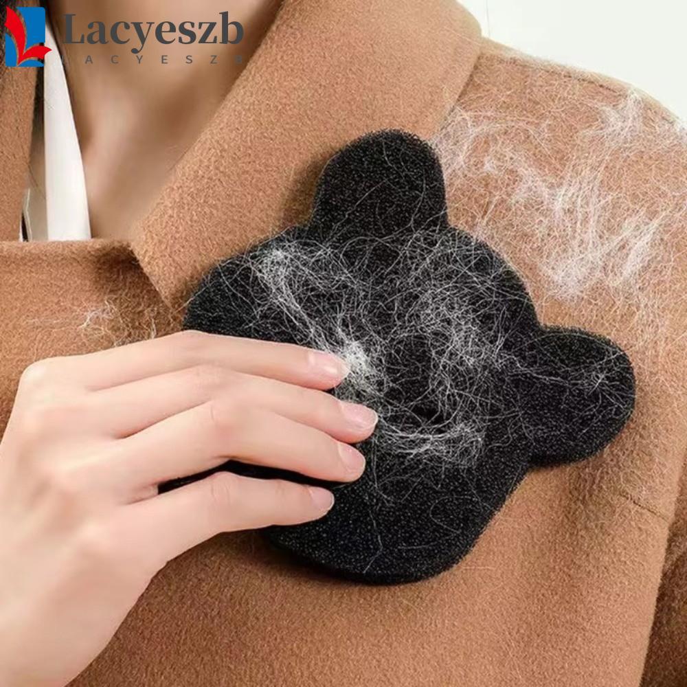 LACYESZB 4 ชิ้น Pet Hair Remover, Bear Shape Reusable Laundry Ball, Fur Remover สีดําในครัวเรือนเปีย