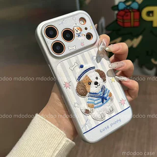 เคส For OPPO Reno 16 16F 15Pro Max 15C 15 mini 14 13 12 11 F FS 14Pro 13Pro 11Pro 15F 14F 13F 12F 11F F27 A6C 4G F25 Pro 5G Cute Pink Embroidery Cat Sailor Suit Puppy Creativity Phone Case Plating Fine hole Shockproof Cartoon Soft Back Cover TPK 005