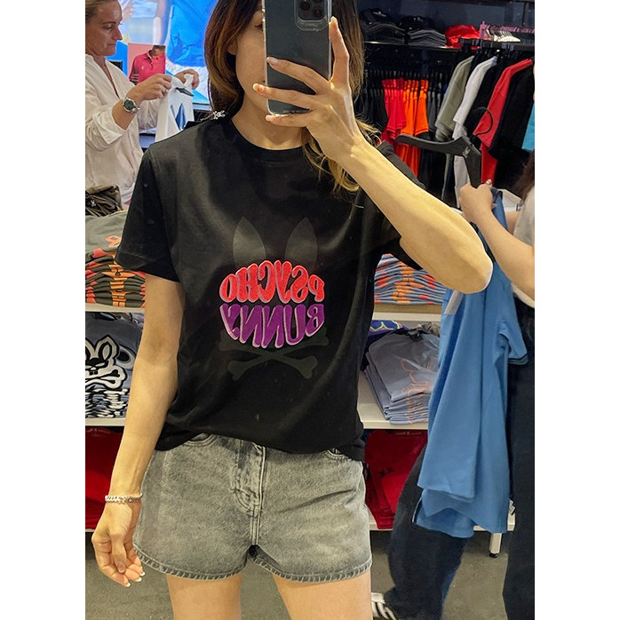 ((ผ้าฝ้าย 100%) ฤดูร้อนผู้ชายผู้หญิงสไตล์เดียวกันสบาย All-Match โลโก้รอบคอแขนสั้นพิมพ์เสื้อยืด Re