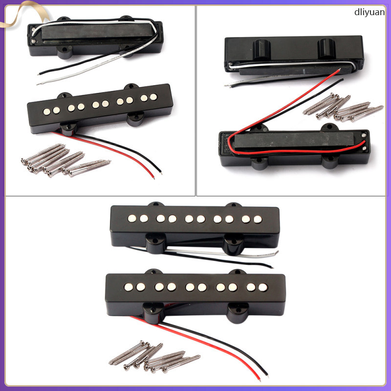 5 String Electric Bass Pickups สะพานคอ Pickups ชุดสําหรับ Jazz JB Bass กีตาร์เปิดสไตล์กีตาร์อะไหล่แล