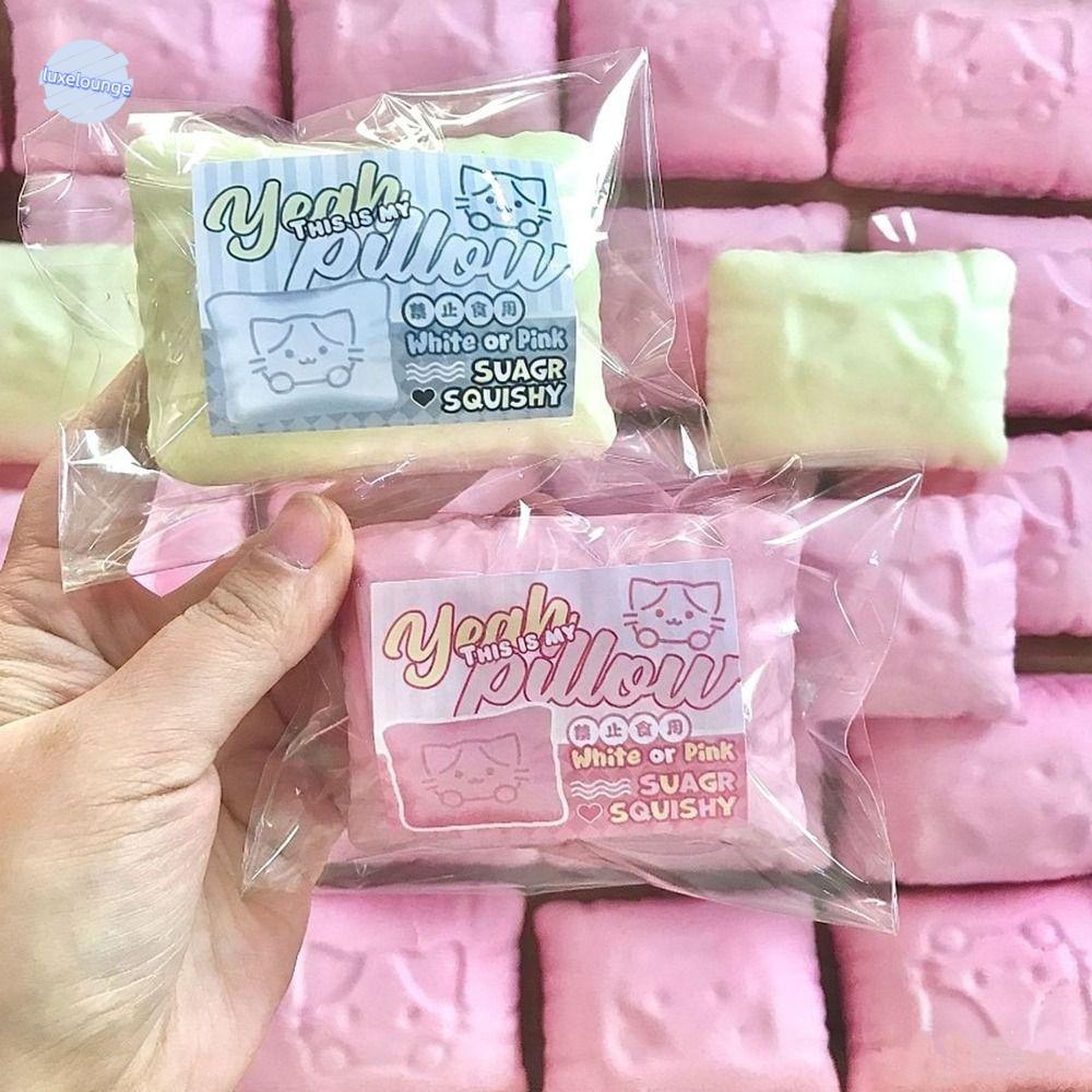 LUXELUNGE Sensory Fidget Ball, Hand Relax หมอนแมวจําลอง Squishy, Creative Slow Rising Pinch Sticky Slow Rebound ของเล่นเด็กผู้ใหญ่