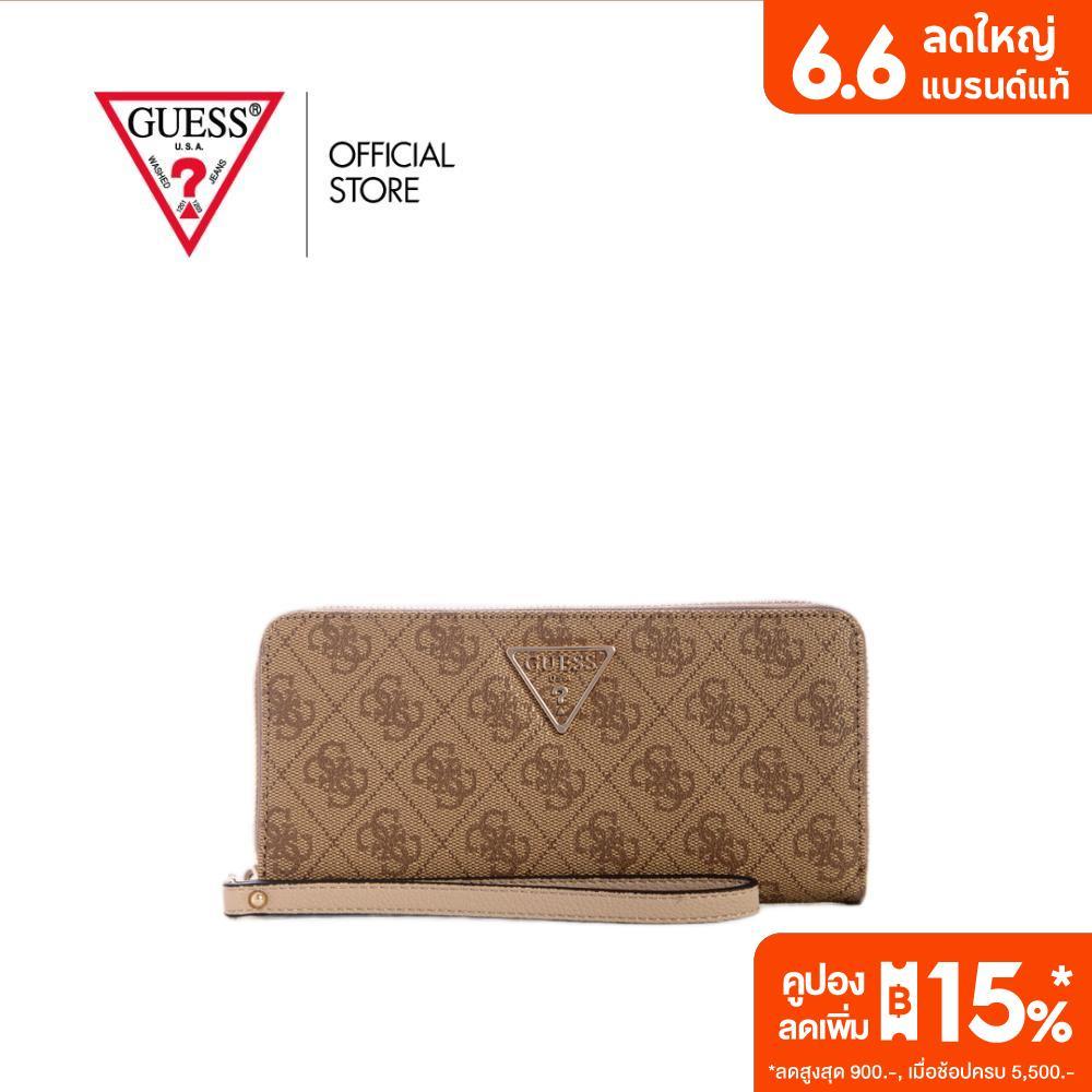 GUESS กระเป๋า รุ่น SG7459146 LAUREL II SLG LARGE ZIP AROUND ZIP WALLET สีน้ำตาล