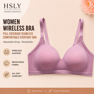 Women Wireless Bra Full Coverage Seamless Comfortable Everyday Bra Adjustable Strap Breathable