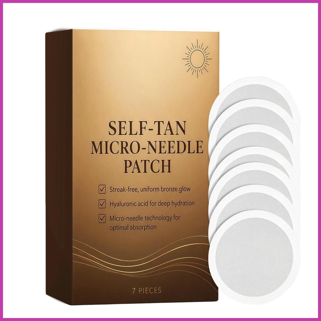 Tanning Patch Self Tanner 7 ชิ้น Microneedle Face Body Bronzing สติกเกอร์ Microneedle Tanning Patch 