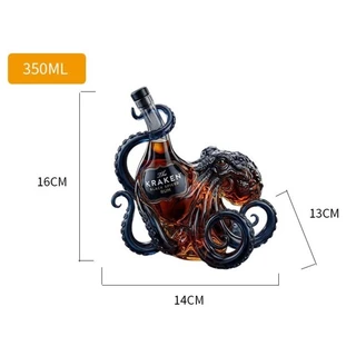 [350ML] Octopus Head ขวดวิสกี้ Sea Monster Spirits ขวดเหล้า Home Bar Liquor Display Vintage ดื่มแว่นตาChuuyi
