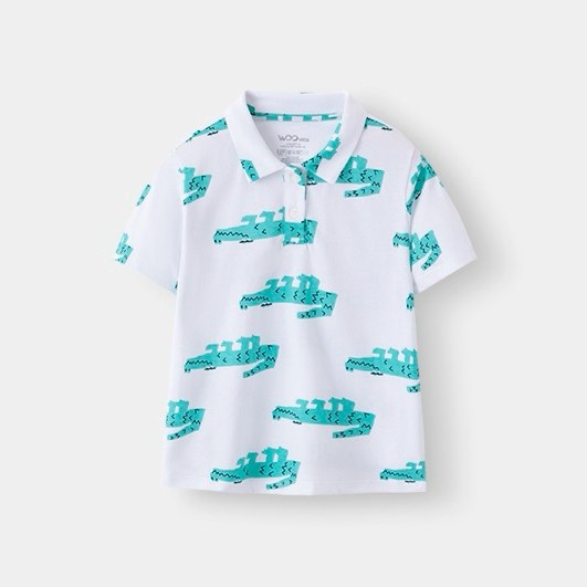 เสื้อยืดคอปกเด็กชาย BPS25S001R ลายจระเข้สุดน่ารัก