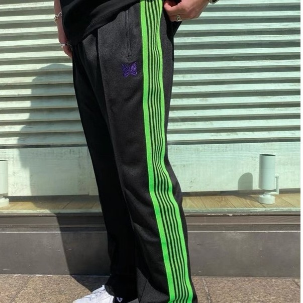 HZNS Needles Track TrackStudious Butterfly Ribbon Straight-Leg Casual Loose Sports Pants