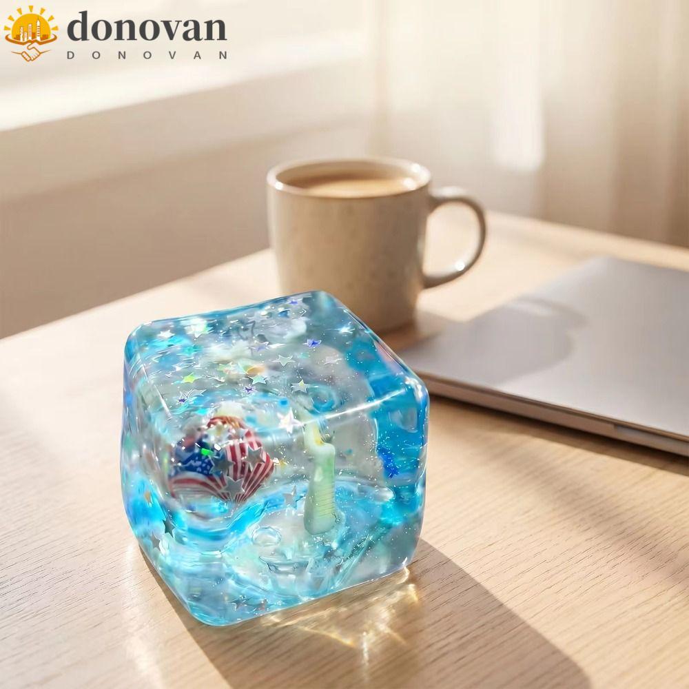 DODONVAN Blue Ocean Ice Cube Stress Ball, Square Shape Soft Squishy Ocean Squishy Balls,น่ารักช้า Rebound Ocean Theme Slow Rising Sensory Fidget ของเล่นเด็กของขวัญ