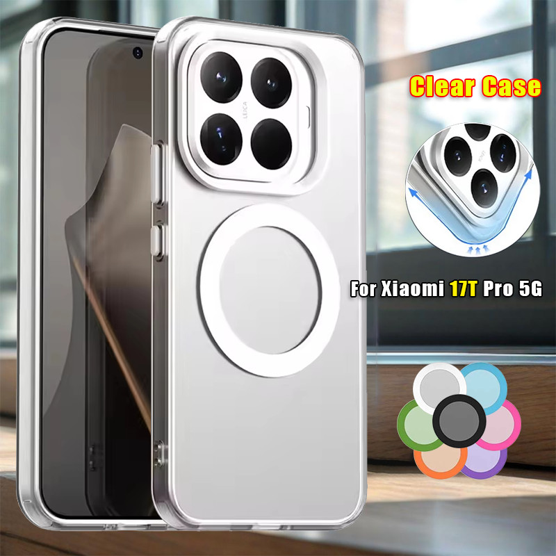 ปลอกแม่เหล็กสีสันสดใสสําหรับ Xiaomi 17T 15T 14T Pro Xiaomi17T Xiaomi17TPro 17 T 5G Matte ใสเคสโทรศัพท์กันกระแทกป้องกันพลาสติกแข็งปกหลัง