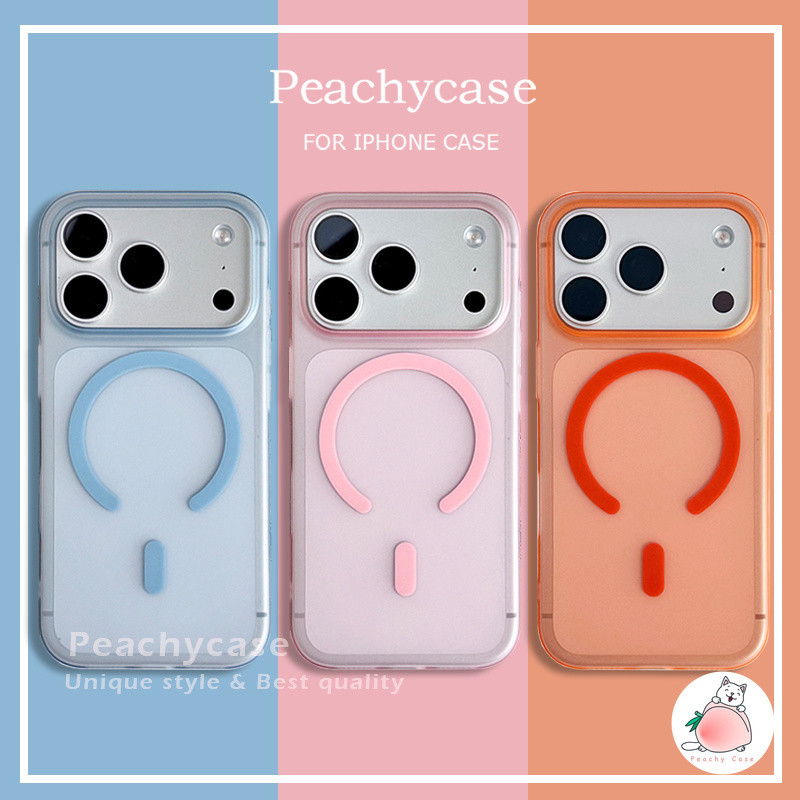 Simple สีทึบ Matte Magnetic Mobile Case สําหรับ iPhone 17 16 15 14 Plus 13 12 11 Pro Max 15plus Big Hole Shock Proof ฝาหลัง PC โทรศัพท์มือถือ Shell