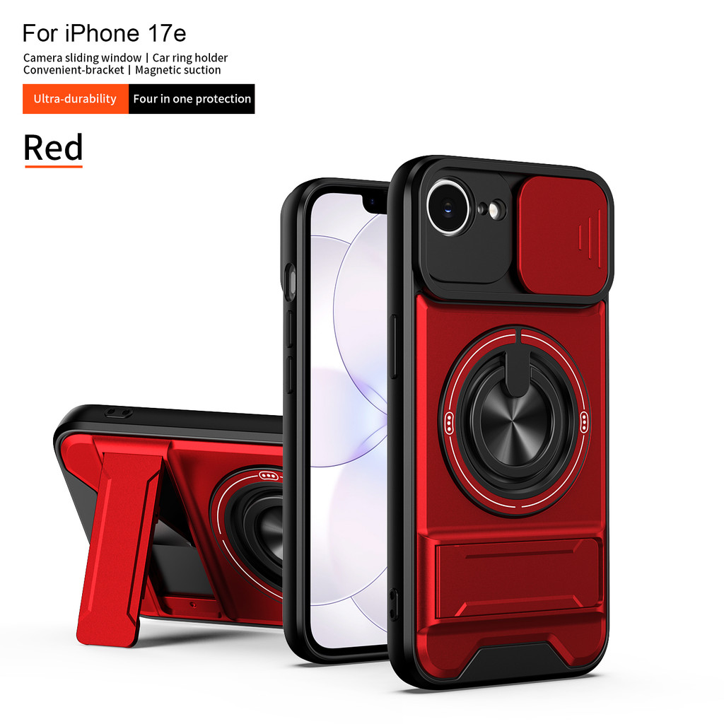 ทหารเคสแม่เหล็กกันกระแทกสําหรับ iPhone 17E 16E SE 2025 SE4 แท่นชาร์จไร้สายฝาครอบพร้อมฝาครอบกล้อง