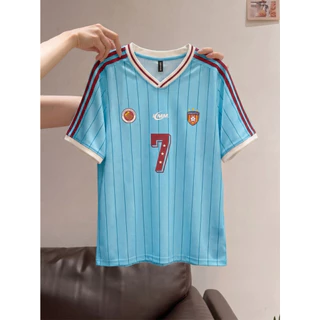PannoFluxus เสื้อยืดผู้ชายแขนสั้นอเมริกันอินเทรนด์ลายคอวีคุณภาพสูง unisex jersey
