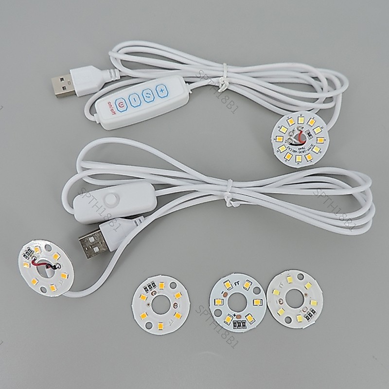 Warm white DC 5V 3W USB ไฟ LED 2835 ชิปสีเดียวอ่าน Night Light โต๊ะหนังสือแท็บเล็ตโคมไฟสวิทช์สายไฟหรี่แสงได้ TH18B1