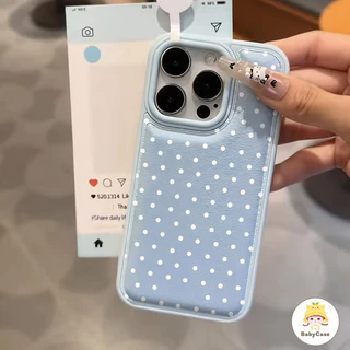 เคสโทรศัพท์ป้องกันการตกสีขาวลายจุดสไตล์ เคสไอโฟน 17 เหมาะสำหรับ IPhone 13 14 17 15 11 12 16 Pro Max 14 15 16 Plus Air