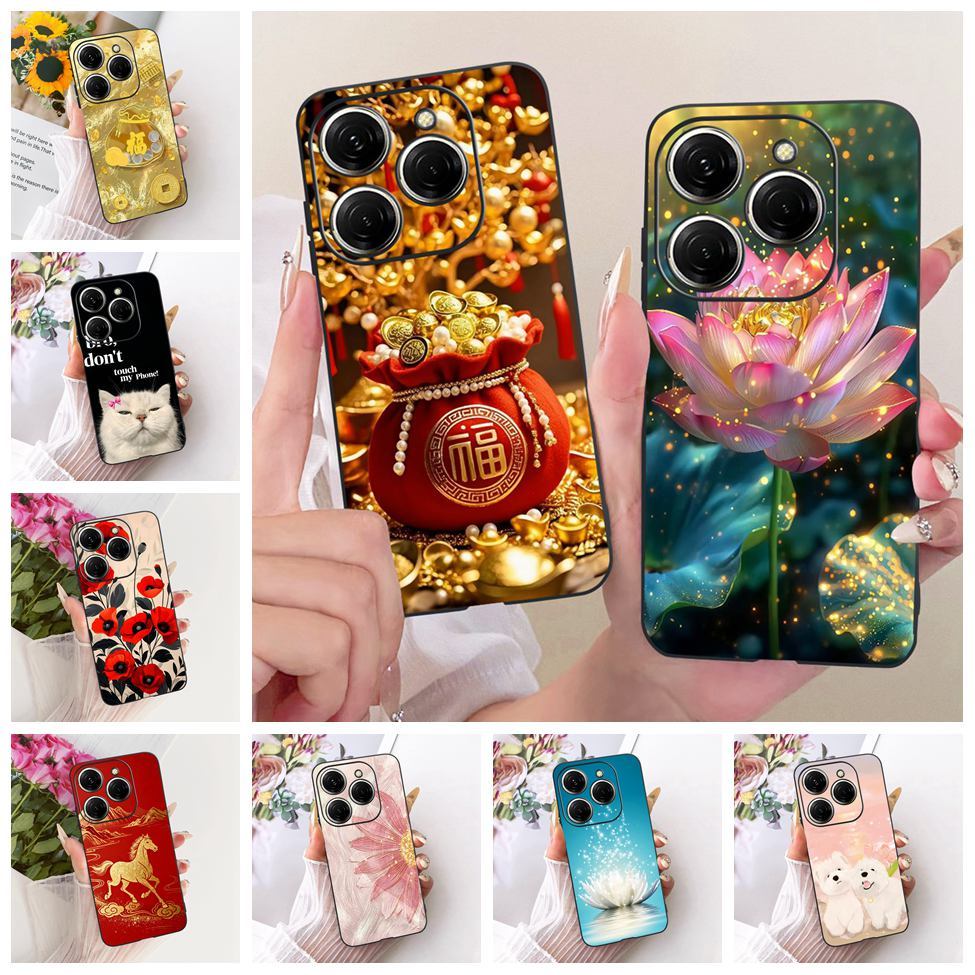 ปลอกสําหรับ Tecno Spark 20 Pro กรณี KJ6 ความงามน่ารักการ์ตูนแฟชั่นผีเสื้อตลกทาสีปกหลังสําหรับ Techno