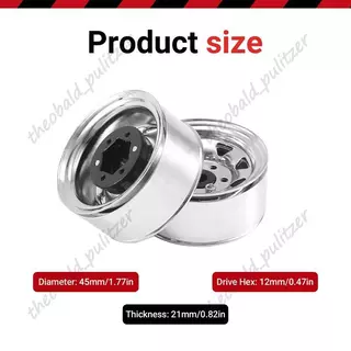4PCS 1.55 โลหะ Beadlock ล้อขอบ Hub สําหรับ 1/10 RC Crawler รถ Jr 90069 D90 CC01 LC70 MST