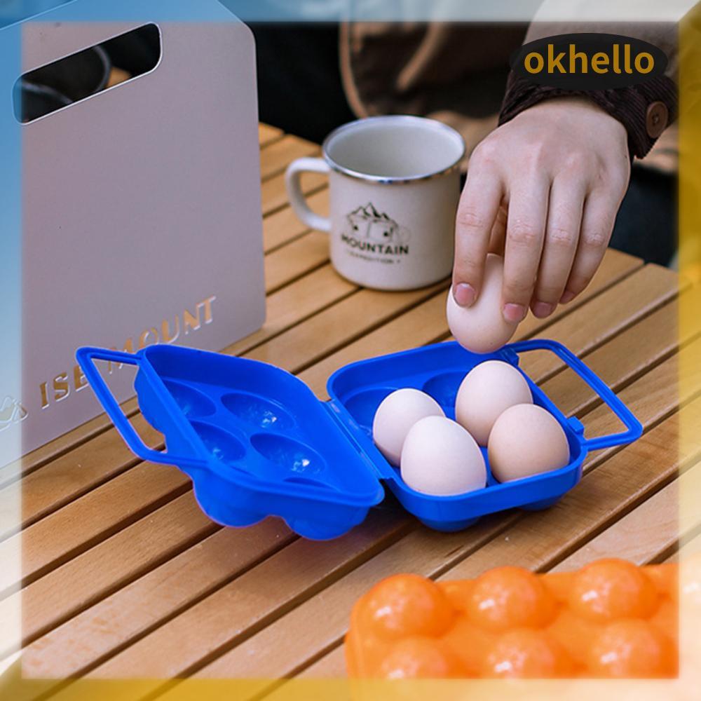 [Okhello.th] 6-Grid Camping Egg Box Dropproof Egg Storage Cases Egg Carrier อุปกรณ์ครัว