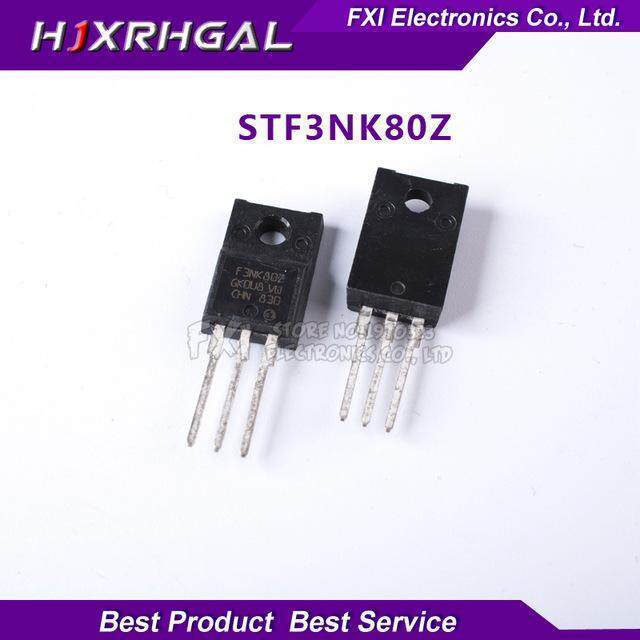 10PCS STF3NK80Z STF3NK80 TO220 TO-220 F3NK80Z MOS FET ทรานซิสเตอร์ใหม่เดิม