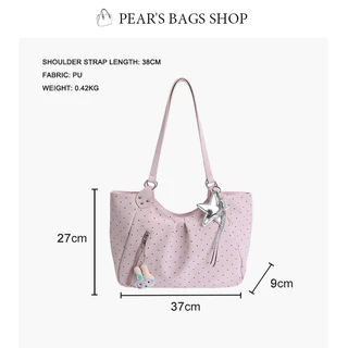 Pearsbags กระเป๋าสะพายไหล่ ใบใหญ่ กันน้ำ สไตล์เกาหลี เป็นที่นิยมมาก แฟชั่น มีให้เลือก 4 สี