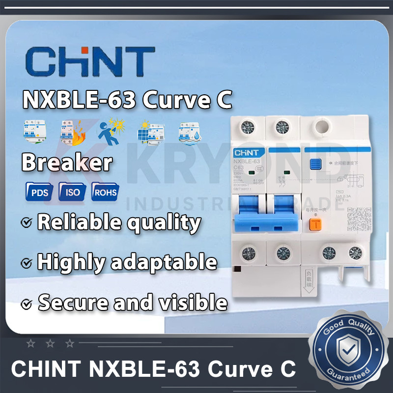 CHINT NXBLE 300mA NXBLE-63 NXBLE-32 Residual Current Circuit Breaker 2P 32A-100A RCD สําหรับอุตสาหกร