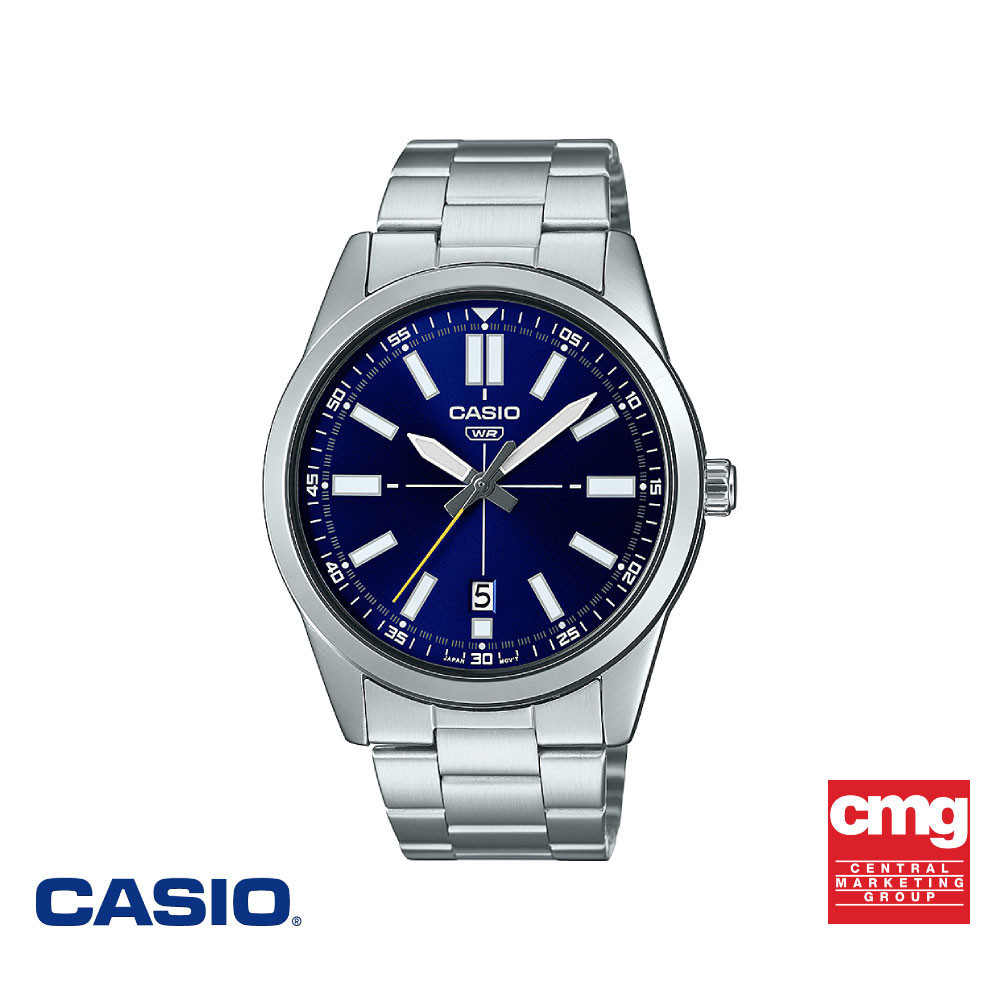 CASIO นาฬิกาข้อมือ CASIO รุ่น MTP-VD01D-2BVUDF วัสดุสเตนเลสสตีล สีน้ำเงิน
