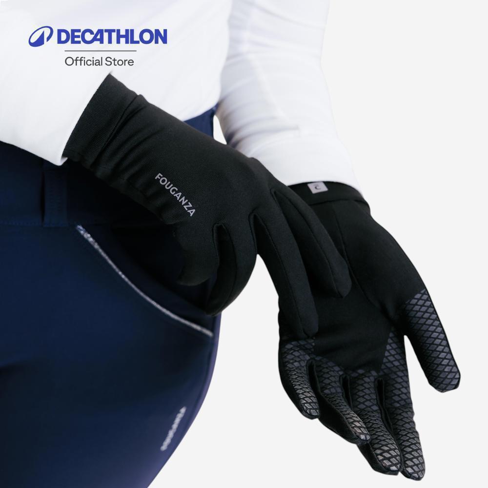 Decathlon Adult Horse Riding Gloves 100 ถุงมือขี่ม้าสำหรับผู้ใหญ่ รุ่น 100 - Black