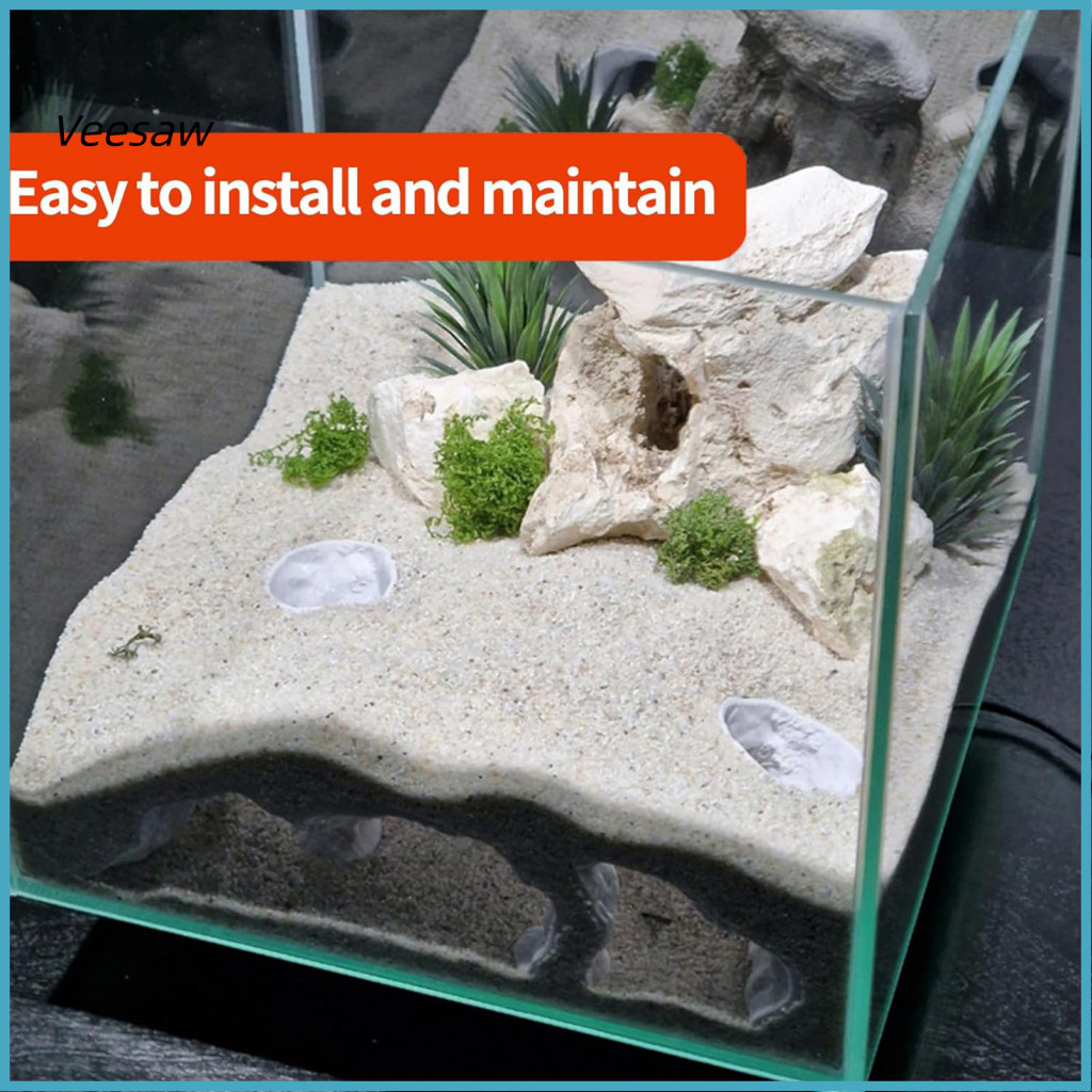 Veesaw- ถังปลาตกแต่ง Pleco Aquarium อุโมงค์ซ่อน 3d พิมพ์ปลา Hideout อุโมงค์ Cave Aquarium Decor สําห