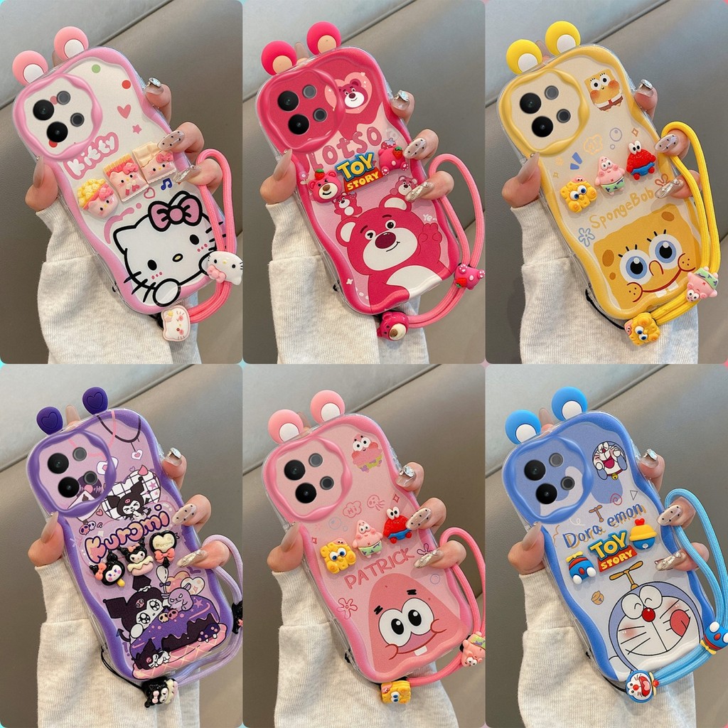 เคส Tecno Spark Go 3 พร้อมหูเคสโทรศัพท์ซิลิโคนอ่อนนุ่ม TPU การ์ตูน