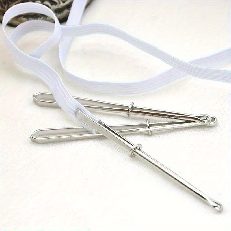 10pcs Elastic Band Threader คลิปสําหรับเย็บ DIY เข็มขัดคู่มือเข็มเครื่องมือกางเกง Flatware Fastener