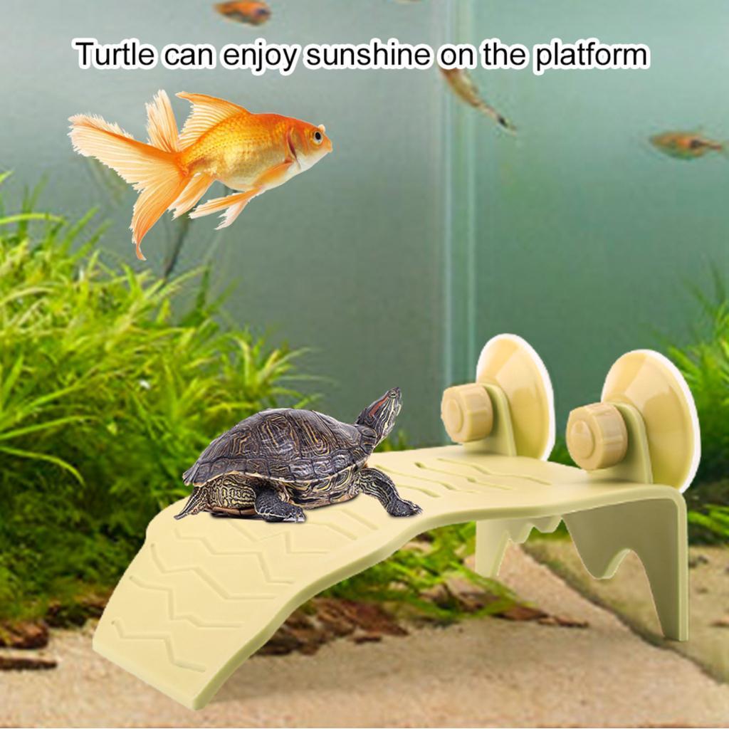 Moonbase Yosoo Turtle Basking Plastic Aquarium Fish Climbing Floating Island (L-Yellow)