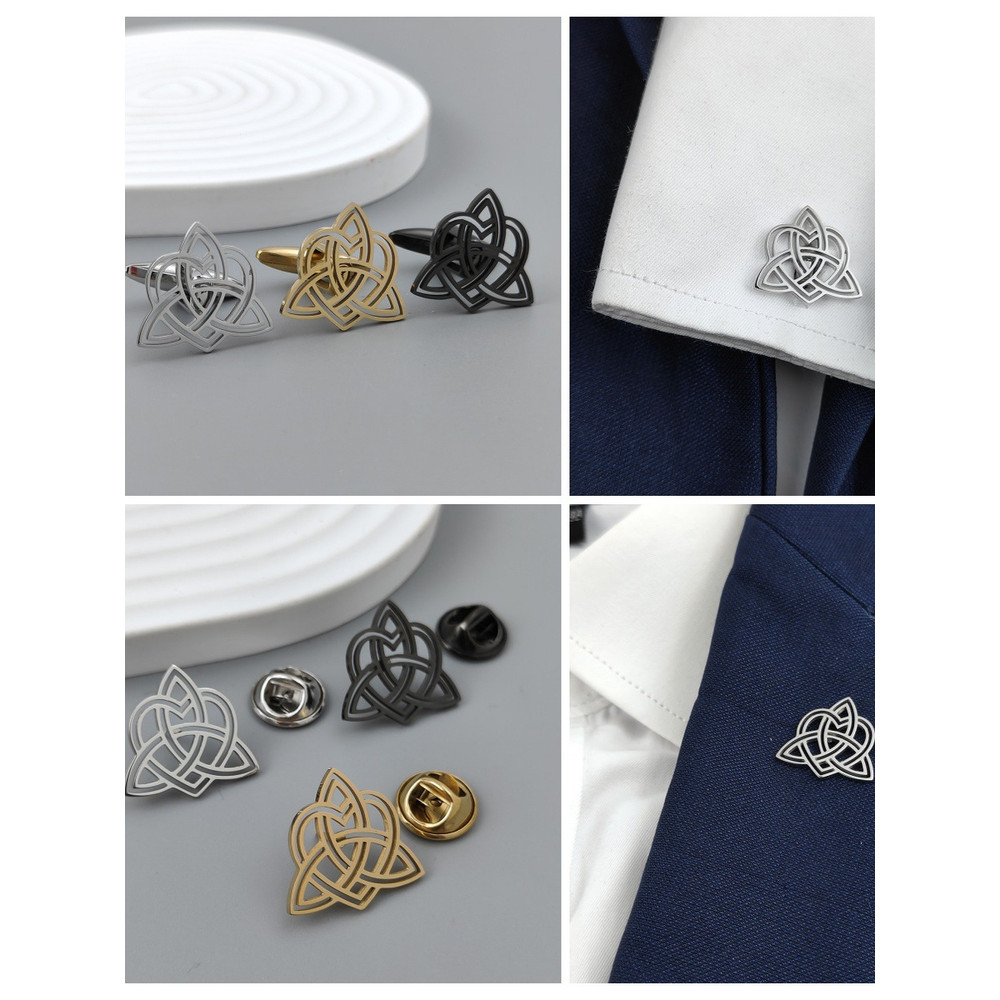 Celtic knot Pin Cutout Celtic knot Retro Badge Men เสื้อฝรั่งเศส Cufflinks Badge อุปกรณ์เสริม