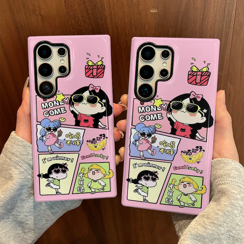 รูปแบบสาวอินเทรนด์ s26ultra กรณีเหมาะสําหรับ Samsung s26 s22u s23 plus s23FE s24 s25 plus A55 A56 A36 โทรศัพท์มือถือกรณี