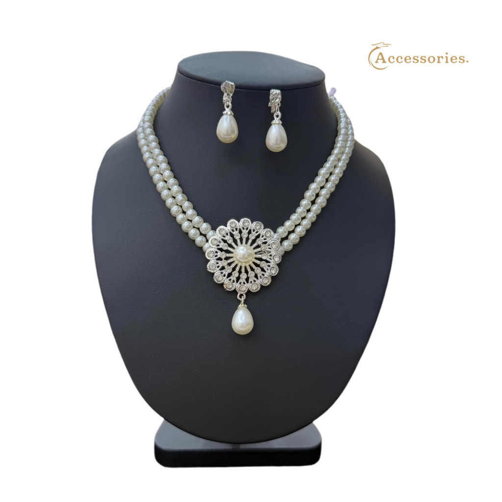 Accessories ชุดสร้อยไข่มุก สร้อยมุก พร้อมต่างหู สร้อยกองคอ สีเงิน ทอง ส่งจากไทยได้ของเร็ว