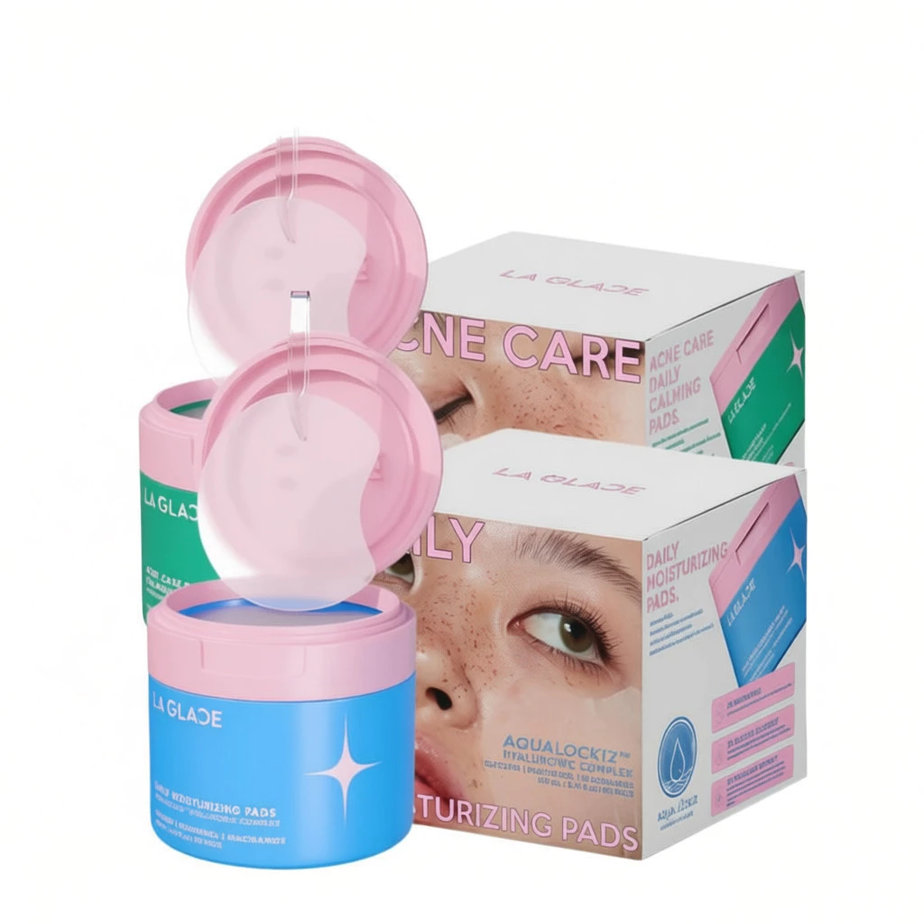 LA GLACE Toner Pads 80 แผ่น Acne & Moist เติมความชุ่มชื้นล้ำลึก ดูแลผิวอย่างอ่อนโยน
