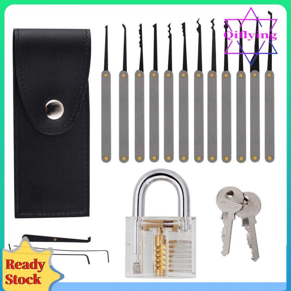 17 ชิ้น Professional Lock Pick Set มัลติฟังก์ชั่นไม่มีล็อคปลดล็อค Extractor Pick Key ชุดเครื่องมือสํ
