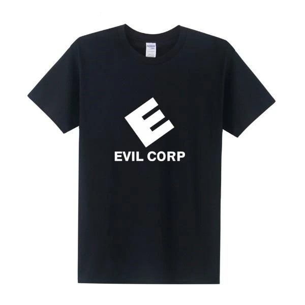 เสื้อยืดโลโก้ Mr Robot Evil Corp สำหรับผู้ชาย เสื้อยืดแขนสั้นผ้าฝ้าย เสื้อยืด Mr Robot พร้อมจัดส่งฟร