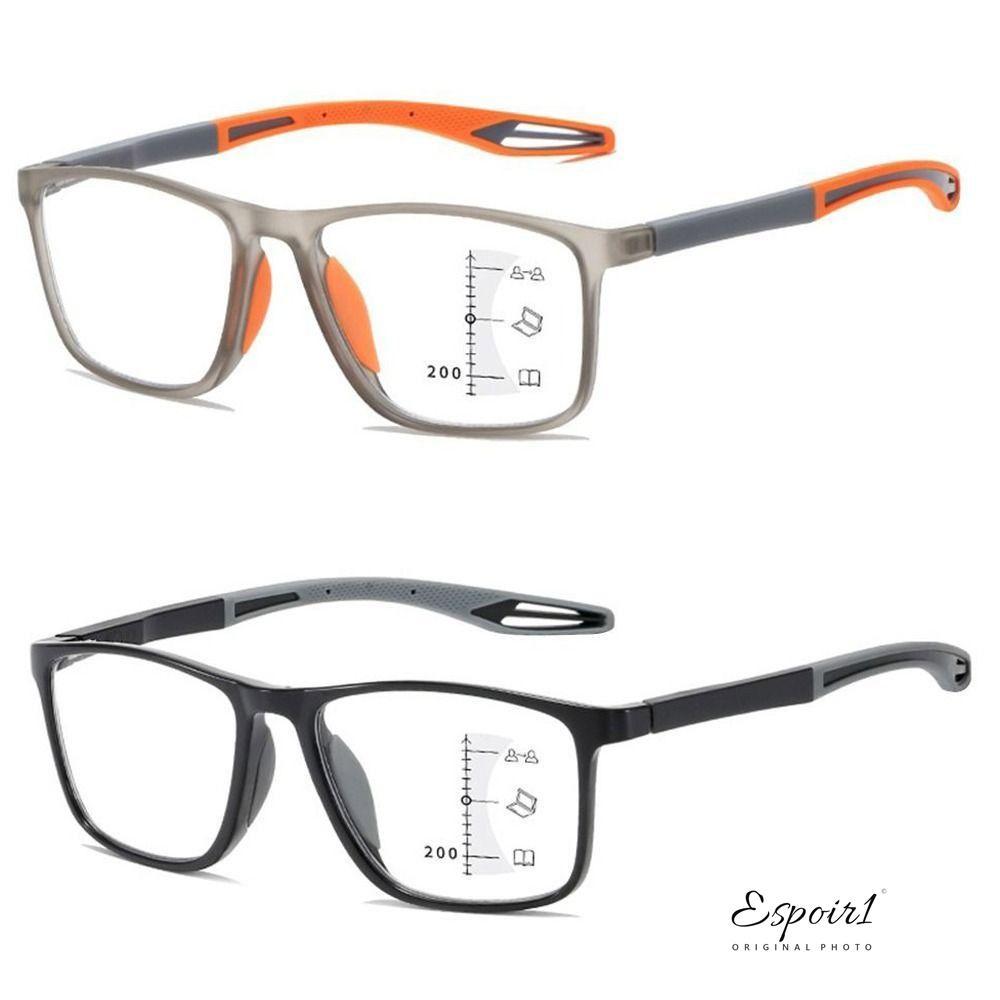 แว่นตากันแสงฟ้า ESPOIR1 มัลติโฟคัสแบบกรอบเหลี่ยม TR90 สไตล์วินเทจ สำหรับการอ่านและป้องกันดวงตา