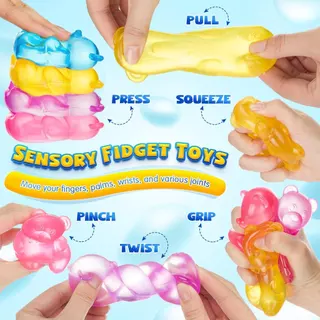4 ชิ้น Needoh หมีน่ารัก Squishy ของเล่น Maltose Sensory Anti Stress ของเล่น Maltose Slow Rebound Squishy บีบนุ่มความวิตกกังวล Calming
