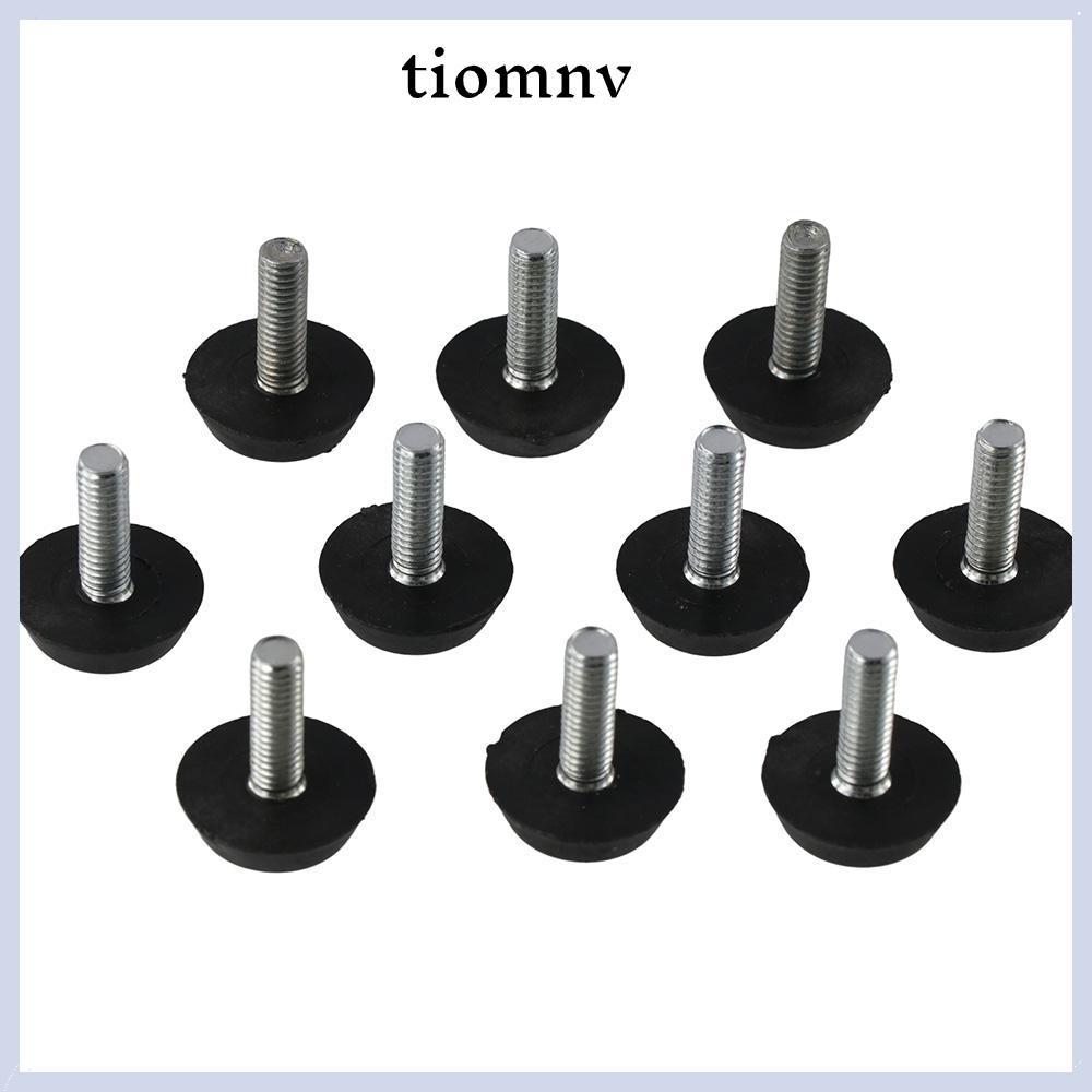 TIOMNVTH 10 ชิ้นเฟอร์นิเจอร์ Levelers, เหล็กชุบสังกะสีสีดํา Glide เฟอร์นิเจอร์ Leveling ฟุต, ปรับ M6